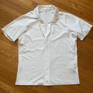 Uniqlo | Men's White Relaxed Short Sleeve Button Up Shirt XL